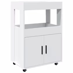 vidaXL Carrello Bar Bianco 60x39,5x89 cm in Legno Multistrato - Vista aggiuntiva 2