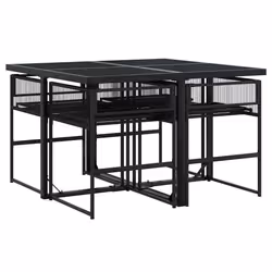 VidaXL 3295033 set mobili da esterno Nero - Vista aggiuntiva 7
