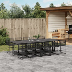 Vidaxl - Set da Pranzo da Giardino 11 pz in Polyrattan Nero