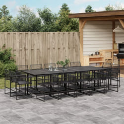 Vidaxl - Set da Pranzo da Giardino 15 pz Nero in Polyrattan