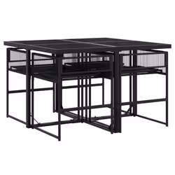 VidaXL 3295048 set mobili da esterno Nero - Vista aggiuntiva 3