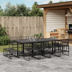 Vidaxl - Set da Pranzo da Giardino 13pz Nero in Polyrattan