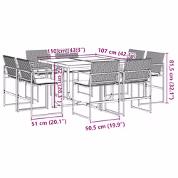 VidaXL 3295063 set mobili da esterno Crema, Bianco - Vista aggiuntiva 8