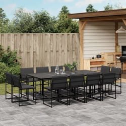 Vidaxl - Set da Pranzo da Giardino 13 pz con Cuscini Nero in Textilene