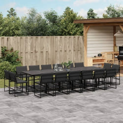 Vidaxl - Set da Pranzo da Giardino 17 pz con Cuscini Nero in Textilene