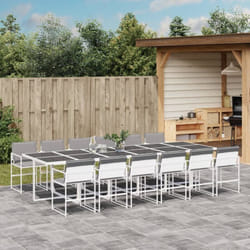 Vidaxl - Set da Pranzo da Giardino 13 pz con Cuscini Bianco in Textilene