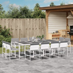 Vidaxl - Set da Pranzo da Giardino 13 pz con Cuscini Bianco in Textilene