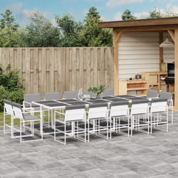 Vidaxl - Set da Pranzo da Giardino 15 pz con Cuscini Bianco in Textilene