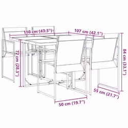 VidaXL 3295118 set mobili da esterno Nero - Vista aggiuntiva 8