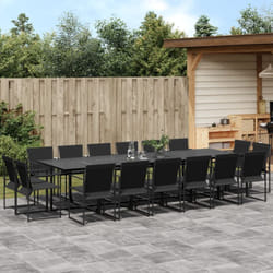 Vidaxl - Set da Pranzo da Giardino 17 pz Nero in Textilene