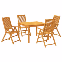 vidaXL Set da Pranzo per Giardino 5 pz in Legno Massello di Acacia - Vista aggiuntiva 2