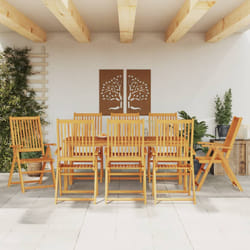 vidaXL Set da Pranzo da Giardino 9 pz Legno Massello di Acacia