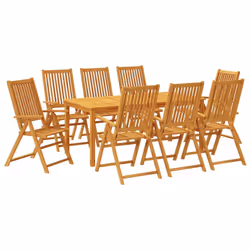 vidaXL Set da Pranzo da Giardino 9 pz Legno Massello di Acacia - Vista aggiuntiva 2