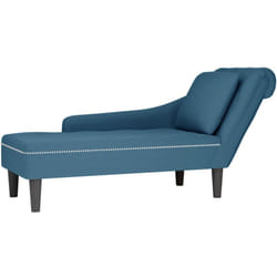 Vidaxl - Sdraio con Cuscino e Bracciolo Destro in Velluto Blu 526541