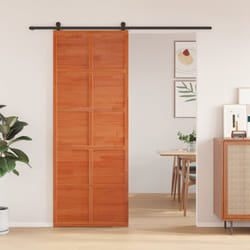 vidaXL Porta del Granaio Marrone 80x208 cm in Legno Massello di Pino