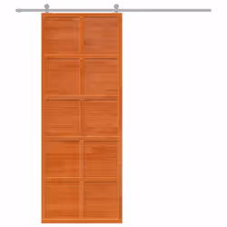 vidaXL Porta del Granaio Marrone 80x208 cm in Legno Massello di Pino - Vista aggiuntiva 3
