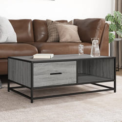 vidaXL Tavolino Grigio Sonoma 90x57x35 cm Legno Multistrato e Metallo