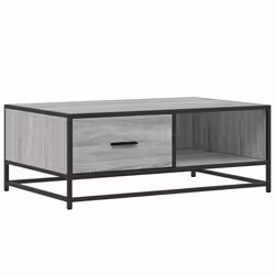 vidaXL Tavolino Grigio Sonoma 90x57x35 cm Legno Multistrato e Metallo - Vista aggiuntiva 2