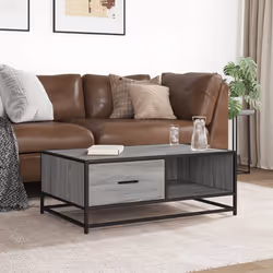 vidaXL Tavolino Grigio Sonoma 90x57x35 cm Legno Multistrato e Metallo - Vista aggiuntiva 3