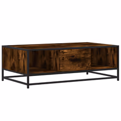 vidaXL Tavolino Rovere Fumo 100x57x35cm in Legno Multistrato e Metallo - Vista aggiuntiva 2