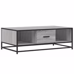 vidaXL Tavolino Grigio Sonoma 100x57x35 cm Legno Multistrato e Metallo - Vista aggiuntiva 2