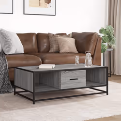 vidaXL Tavolino Grigio Sonoma 100x57x35 cm Legno Multistrato e Metallo - Vista aggiuntiva 3