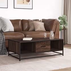 vidaXL Tavolino Rovere Marrone 100x57x35 cm Legno Multistrato Metallo - Vista aggiuntiva 3