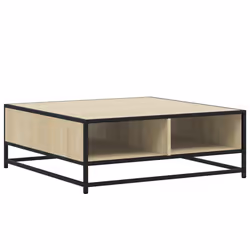 vidaXL Tavolino Rovere Sonoma 80x80x30 cm in Truciolato e Metallo - Vista aggiuntiva 2