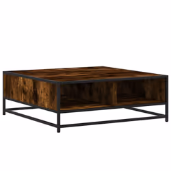 vidaXL Tavolino Rovere Fumo 80x80x30 cm in Truciolato e Metallo - Vista aggiuntiva 2