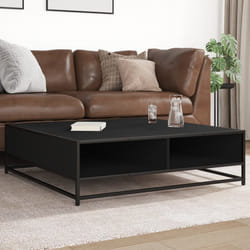 vidaXL Tavolino Nero 100x100x30 cm Legno in Truciolato e Metallo