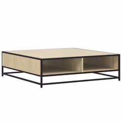 vidaXL Tavolino Rovere Sonoma 100x100x30 cm in Truciolato e Metallo - Vista aggiuntiva 2