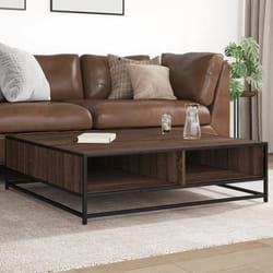 vidaXL Tavolino Rovere Marrone 100x100x30 cm in Truciolato e Metallo