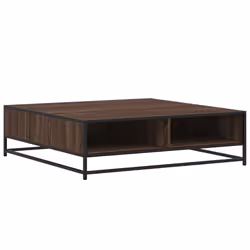 vidaXL Tavolino Rovere Marrone 100x100x30 cm in Truciolato e Metallo - Vista aggiuntiva 2