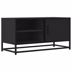 vidaXL Mobile TV Nero 80x34,5x40cm in Truciolato e Metallo - Vista aggiuntiva 2