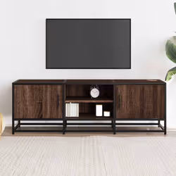 vidaXL Mobile TV Rovere Marrone 120x35x41 cm Legno Multistrato Metallo - Vista aggiuntiva 3