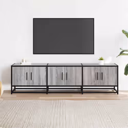 vidaXL Mobile TV Grigio Sonoma 150x35x41cm in Truciolato e Metallo - Vista aggiuntiva 3
