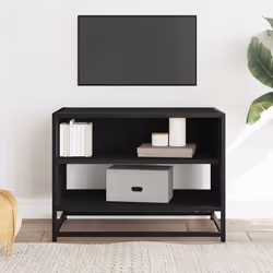 vidaXL Mobile Porta TV Nero 61x40x46 cm in Truciolato e Metallo - Vista aggiuntiva 3