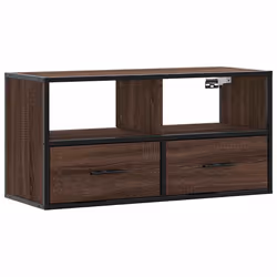 vidaXL Mobile TV Rovere Marrone 80x31x39,5cm Legno Multistrato Metallo - Vista aggiuntiva 2