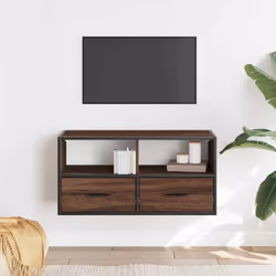 vidaXL Mobile TV Rovere Marrone 80x31x39,5cm Legno Multistrato Metallo - Vista aggiuntiva 3