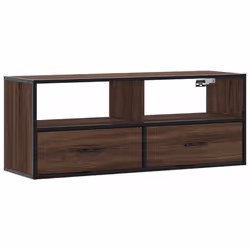vidaXL Mobile TV Rovere Marrone 100x31x39,5 cm in Truciolato e Metallo - Vista aggiuntiva 2