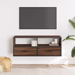 vidaXL Mobile TV Rovere Marrone 100x31x39,5 cm in Truciolato e Metallo - Vista aggiuntiva 3