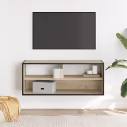 vidaXL Mobile TV Rovere Sonoma 100x31x39,5cm Legno Multistrato Metallo - Vista aggiuntiva 3