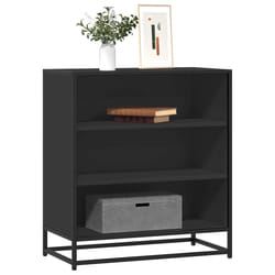 vidaXL Credenza Rovere Nera 68x35x76 cm in Truciolato e Metallo