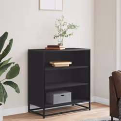 vidaXL Credenza Rovere Nera 68x35x76 cm in Truciolato e Metallo - Vista aggiuntiva 3