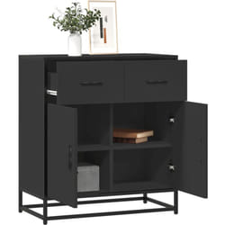 Vidaxl - Credenza Rovere Nera 68x35x76 cm in Legno Multistrato 7597