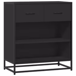 vidaXL Credenza Rovere Nera 68x35x76 cm in Legno Multistrato - Vista aggiuntiva 2