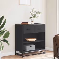 vidaXL Credenza Rovere Nera 68x35x76 cm in Legno Multistrato - Vista aggiuntiva 3