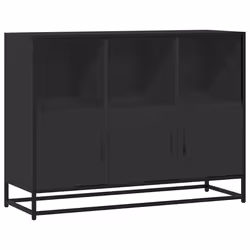 vidaXL Credenza Nera 100x35x76 cm in Legno Multistrato - Vista aggiuntiva 2