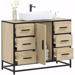 Colore: Rovere sonoma Materiale: Truciolato, metallo Dimensioni complessive: 80 x 33 x 60 cm (L x P x A) Capacità massima di ...