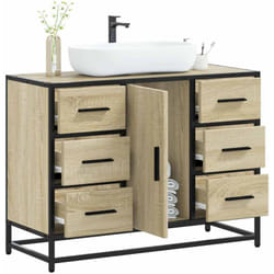 Mobile Lavabo Bagno Rovere Sonoma 60x30x60 cm Legno Multistrato Vidaxl 6735